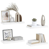 Floating Wall Shelves 4 pcs High Gloss White 50x23x3.8 cm MDF 323747