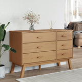 Drawer Cabinet OLDEN Brown Solid Wood Pine 358591