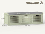 3-Drawer Shoe Storage Bench - Green T3398P423893