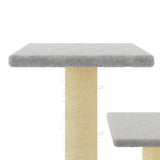 Cat Tree with Sisal Scratching Posts Light Grey 61 cm 172086