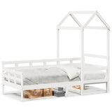 Day Bed with Roof without Mattress White 80x200 cm Solid Wood 3282327