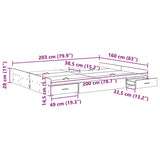 Storage Bed Frame Concrete grey 160 x 200 cm Engineered wood 3335280