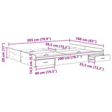 Storage Bed Frame Smoked Oak 160 x 200 cm Engineered Wood 3335281
