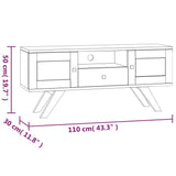 TV Cabinet 110x30x50 cm Solid Wood Teak 340869