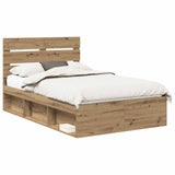 Bed Frame Artisian Oak 120 x 190 cm Solid Pine Wood 3411775