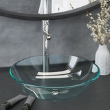 Bathroom Sink with Tap and Push Drain Clear Tempered Glass 3098439
