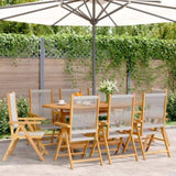 Reclining Garden Chairs 8 pcs Grey Solid Wood Acacia 3214534