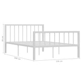 Bed Frame White Metal 120 x 200 cm Durable Bed Frame 284564
