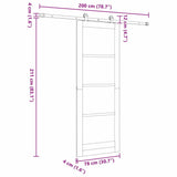 Sliding Door Set Manual ORKDAL Natural and white 78 x 211 cm 3333416