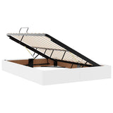 Storage Bed with Mattress Pure White 140 x 190 cm Faux leather 3369946