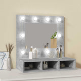 Mirror Cabinet with LED Concrete Grey 60x31.5x62 cm 808886