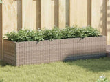 Garden Planters with 3 Pots 2 pcs Grey 105x30x32 cm Poly Rattan 3210524