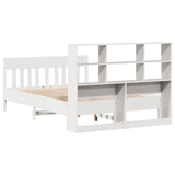 Bed Frame without Mattress White 140x190 cm Solid Wood Pine 3323234