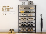 8-Tier Shoe Rack, Shoe Storage Organizer with Mesh Shelves, Free Standing Shoe Shelf Stand for 21-24 T3398P344399