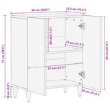 ZNTS Sideboard 60x33.5x75 cm Solid Wood Mango 4018666