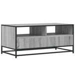 ZNTS Coffee Table Grey Sonoma 100x50x45 cm Engineered Wood and Metal 848787