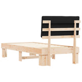 Bed Frame with Upholstered Headboard Black 90 x 200 cm 877516