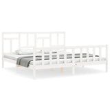 Bed Frame without Mattress White 200x200 cm Solid Wood Pine 3193162