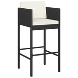 Garden Bar Set Black with cream white cushions 3095386