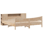 ZNTS Bed Frame without Mattress 200x200 cm Solid Wood Pine 3323287