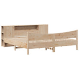 ZNTS Bed Frame without Mattress 200x200 cm Solid Wood Pine 3323287