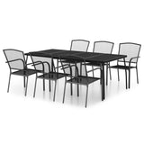 Garden Dining Set Anthracite Steel 200 x 100 x 72 cm Stackable 3187973