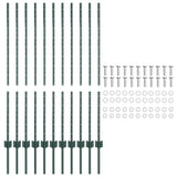 Embedded Fence Post 11 pcs Green 160 cm Powder-Coated Steel 42006267