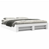 Bed Frame without Mattress White 200x200 cm Engineered Wood 3295443