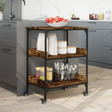 Kitchen Trolley Smoked Oak 60x41x80.5 cm Engineered Wood 842403
