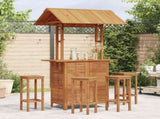 Outdoor Bar Table with Rooftop 113x106x217 cm Solid Acacia Wood 45909