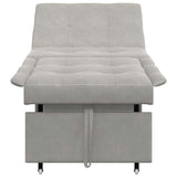 Sofa Bed Light Grey 194 x 67 x 82 cm Microfiber 42008608