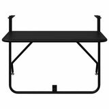 Hanging Balcony Table Folding Black 60 x 39 x 65 cm Steel 42008075