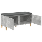 Hall Bench with Cushion Concrete Grey 100 x 38 x 46 cm 891539