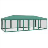 Party Tent with 12 Mesh Sidewalls Green 8x4 m HDPE 4010073
