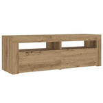 ZNTS Bedside Cabinets 2 pcs with LEDs Artisan Oak 60x35x40 cm 3329162