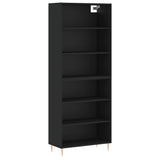 Highboard Black 69.5x32.5x180 cm Engineered Wood 3189558