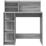 Desk with Shelf Grey Sonoma 90 x 48 x 101.5 cm Engineered Wood 869527