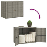 Garden Storage Cabinet Grey 100x55.5x80 cm Poly Rattan 319869