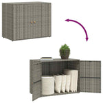 Garden Storage Cabinet Grey 100x55.5x80 cm Poly Rattan 319869
