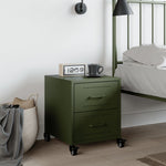 ZNTS Bedside Cabinet Olive Green 36x39x43.5 cm Steel 846634