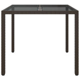Garden Table Brown 90 x 90 x 75 cm Poly Rattan 362532