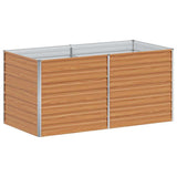 Garden Raised Bed Light Brown 160 x 80 x 77 cm Galvanised Steel 42017334