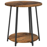 Side Table Set with Shelf 2 pcs Old Wood and Black 869706