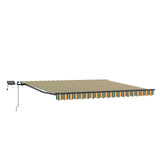 Retractable Awning Green and yellow 450 x 300 cm Fabric 3331058