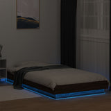 Bed Frame with LED Lights without Mattress Brown Oak 100x200cm 3281118