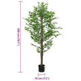 Artificial Ficus Plant 1260 Leaves 200 cm Green 4103587