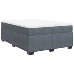 ZNTS Box Spring Bed with Mattress Dark Grey 140x200 cm Velvet 3285288