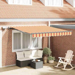 Retractable Awning Manual Yellow and orange 350 x 250 cm Fabric 3330254