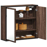 Bathroom Mirror Cabinet Brown Oak 65x20x60 cm Engineered Wood 849258