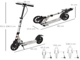 Teen/Adults Aluminium Folding Kick Scooter w/ Shock Mitigation System Silver T3398P349439